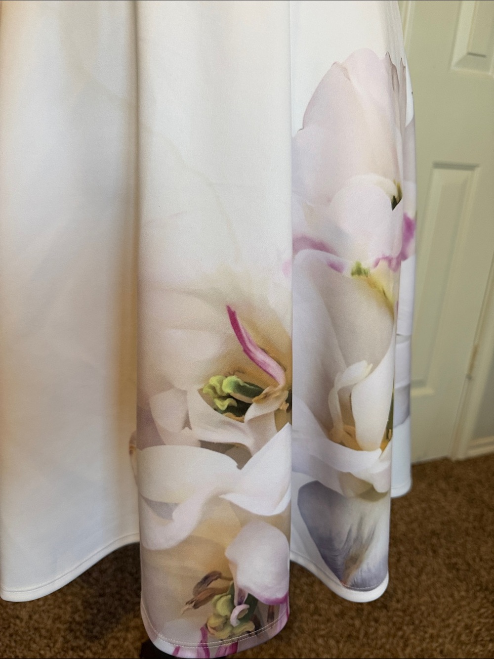 Ted Baker Cordina Floral Fit & Flare Skater Dress Navy Ivory Size 1/US 4 - Picture 6 of 12